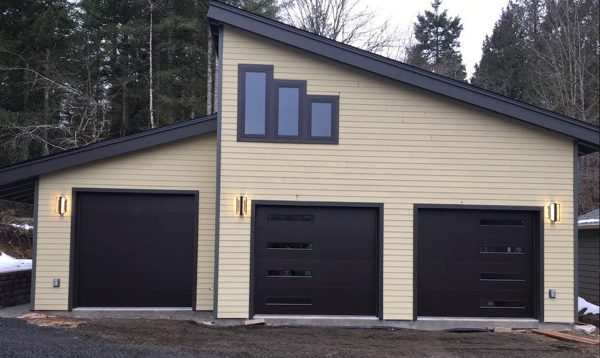 modern garage door with sleek lines - Hung Right Doors Olympia Wa