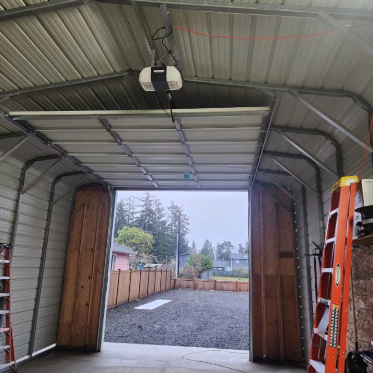 Commercial garage door Westport WA Clopay 525 12’2” x 13’6” deep ribbed steel door
